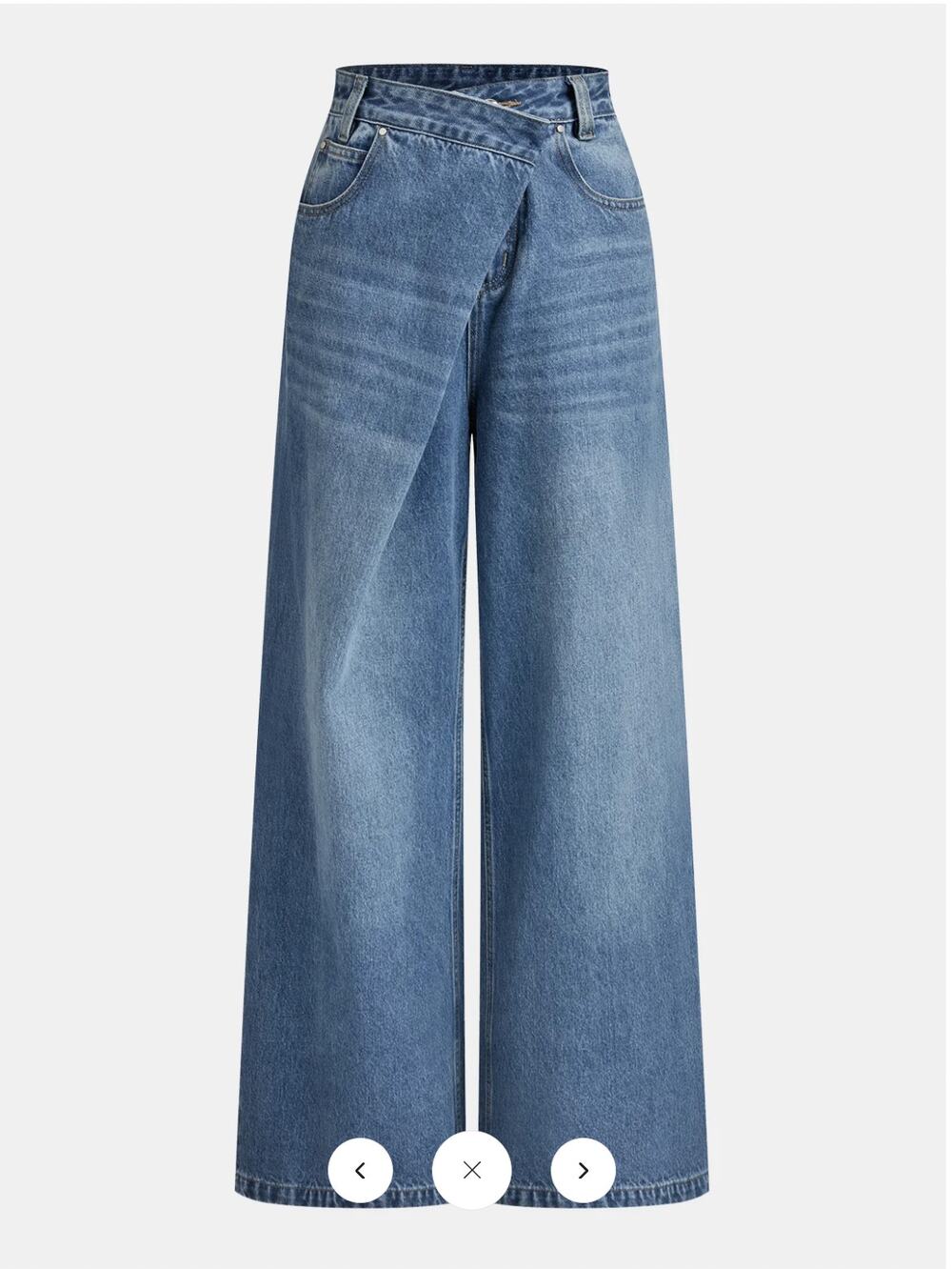 NWT Commense Asymmetric Mid-Waist Wide-Leg Jeans Sz L